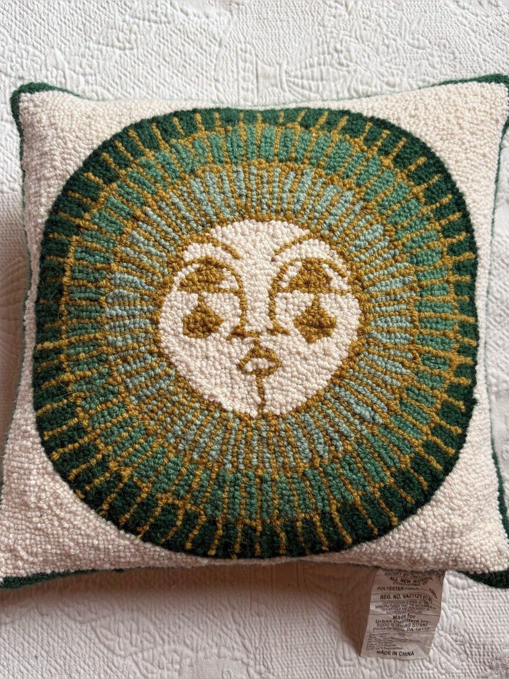 Urban Outfitters Celestial Sun Face Hooked Pillow - 16x16